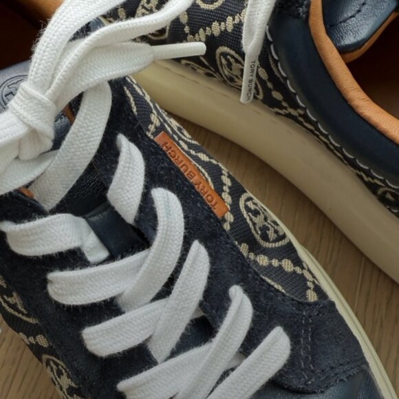 Tory Burch T Monogram Ladybug Sneakers Perfect Navy Blue 8.5 - Picture 4 of 12